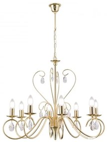 Candelabru 8 brate stil clasic cu cristale K9 Alessia auriu