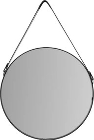 Oglinda rotunda Rea Loft CFZL-MR070 rama metalica cu curea neagra 70 cm