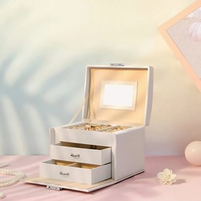 Cutie Bijuterii V3, MDF, Alb