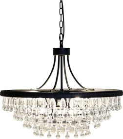 Candelabru din sticlă, cu piese în formă de picătură, 9 surse de lumină, "Versailles"
