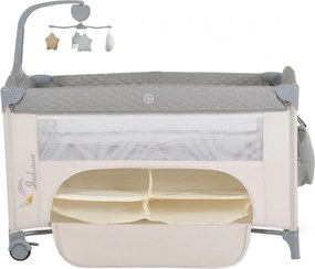 Patut pliant transformabil in tarc copii NOVOKIDS™ Indiana NEST, 62X125 cm, 2 Niveluri, Jucarie Carusel muzical, Fermoar acces lateral, Geanta bebe,