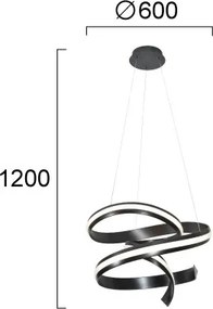 Lustră LED pe cablu AREZIA LED/62W/230V, negru