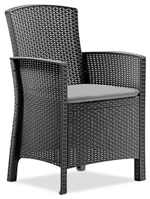 Fotoliu Lima din ratan artificial, grafit