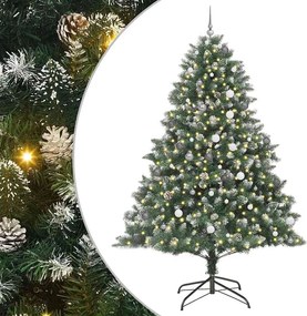 vidaXL Brad de Crăciun artificial Verde 240 cm PVC și Plastic și Oțel