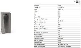 Stalp LED iluminat exterior IP55 GROT 3000K H-40cm gri