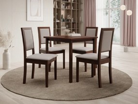 Scaun tapitat, din lemn, Nola XIII, ADRK Furniture (Culoare: Alb / Opium 85)