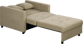 HOMCOM Fotoliu Pat Individual cu 2 Perne și Spațiu de Depozitare, Canapea Extensibilă, 100x98x88 cm, Maro Deschis | Aosom Romania