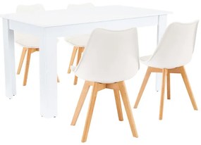 Set de masă Zara 4+1 alb-alb