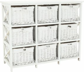 Organizator RAFAELLO 9, alb, material textil/lemn, 94x37x76 cm