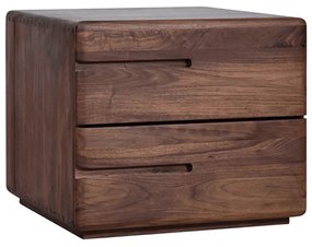 Noptieră stil Japandi cu finisaj nuc DEPRIMO 20496 - Eleganță și funcționalitate în dormitor by Deprimo