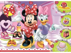 Puzzle Trefl Glitter Minnie și Daisy, 100 piese