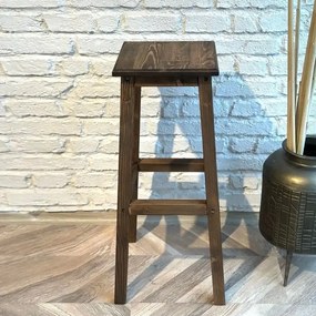 Scaun bar Vinita din lemn, culoare nuc, 80 cm