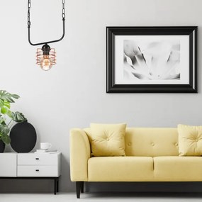 Lustră pe lanț MORGAN 1xE27/60W/230V neagră/cupru