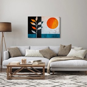Tablou - Abstracție cu plantă și soare (90x60 cm)