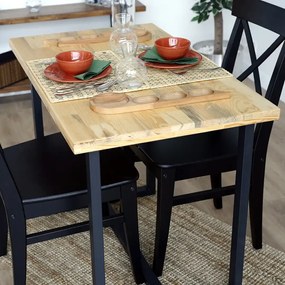 Masa bucatarie  lemn.seria wood A-620,pin natur-negru,100x59x75 cm, 30103