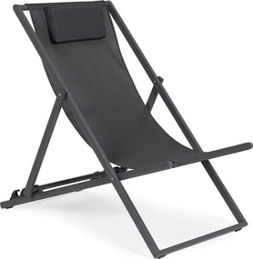 Șezlong de grădină gri antracit din metal Taylor – Bizzotto