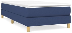 3120596 vidaXL Cadru de pat, albastru, 100 x 200 cm, material textil