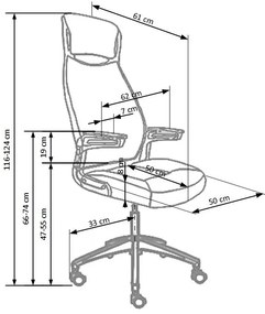 Scaun de birou Franklin, negru/alb
