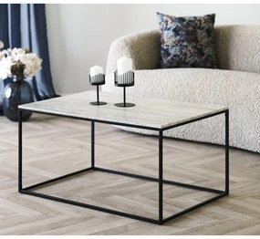 Măsuță de cafea neagră/bej cu aspect de piatră 60x90 cm Vita – House Nordic