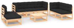 vidaXL Set mobilier de grădină din 8 piese, lemn masiv de pin