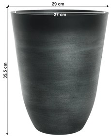 Ghiveci, plastic / gri, PIEDOR