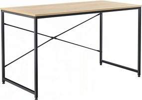 Masa birou MELLORA, stejar/negru, DTD laminat/metal, 90x60x72 cm