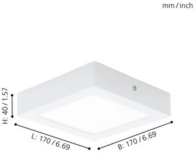 Eglo 94074 - Plafonieră LED FUEVA 1 LED/10,88W/230V