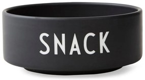Bol din porțelan Design Letters Snack, ø 12 cm, negru