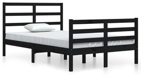 3105005 vidaXL Cadru de pat, negru, 120x200 cm, lemn masiv de pin
