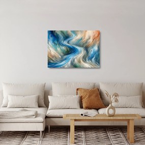 Tablou pe sticlă - Curent abstract (70x50 cm)