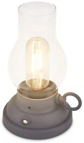 Brilo - Lampă de masă LED KANEA pentru exterior, reîncărcabilă, cu dimmer, LED 1,5W/5V, IP44, 1200mAh, antracit