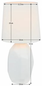 Lampă ceramică de masă, alb, QENNY TYP 1 AT15556