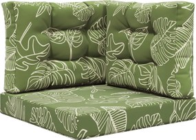 vidaXL Perna pentru canapea de exterior 3 pcs Design cu frunze