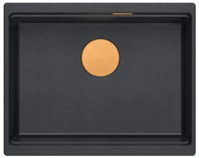 Chiuveta din granit Logan 100 negru metalic ventil cupru