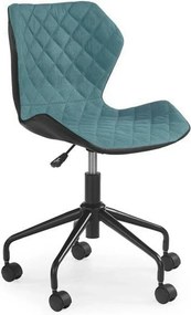 Scaun de birou MATRIX, turcoaz/negru, piele ecologica, 48x53x78/88 cm
