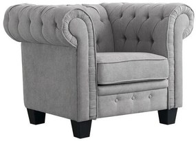 Chesterfield fotoliu Miramar 118 Gri, 79x105x88cm, 33 kg, Tapiterie, Picioare: Plastic