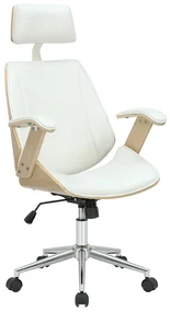 Scaun Directorial Piele Ecologica Farby Alb