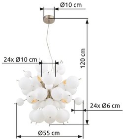 Lustra suspendata design modern UDO 6L nickel/alb