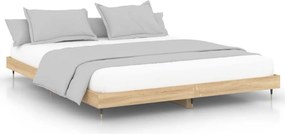 vidaXL Cadru pat fără saltea stejar sonoma 140x200 cm lemn prelucrat