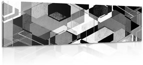 Tablou geometrie abstractă în design alb-negru