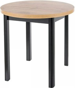 Masa ADAM, stejar artisan/negru, PAL laminat, 80x80x75 cm