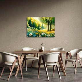 Tablou - Sat în galben-verde (70x50 cm)