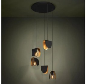 Lustră pe cablu Eglo 390183 SERENARA 5xE27/40W/230V negru/auriu