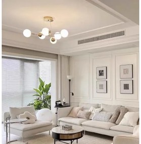 Lustra LED Pendul Elit's Imala, 6 Abajururi, bec G9 Gold Rose