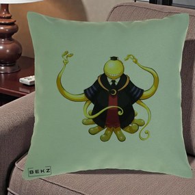 Perna Personalizata Assassination Classroom Koro-sensei, 40x40 cm, Verde, Husa Detasabila, Perna Inclusa, BEKZ®