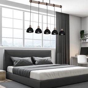 Lustră pe cablu ERIK 5xE27/60W/230V maro/negru