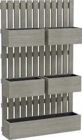 Outsunny Strat înălțat din lemn, reglabil, jardiniere cu spalier, strat de grădină 60x16x100cm Gri | Aosom Romania