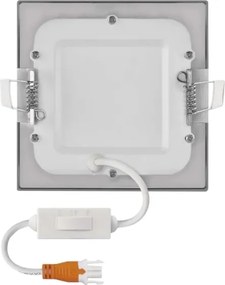 Corp de iluminat LED încastrat NEXXO, 7W, 230V, 3000/3500/4000K, argintiu, 12x12 cm