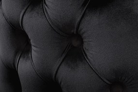 Set 2 scaune Stil Baroc, Catifea, Lemn, Negru, CASTLE DELUXE