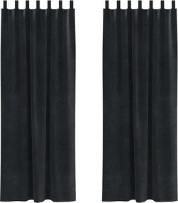 vidaXL Perdele opace 2 pcs Negru 140 x 225 cm Catifea